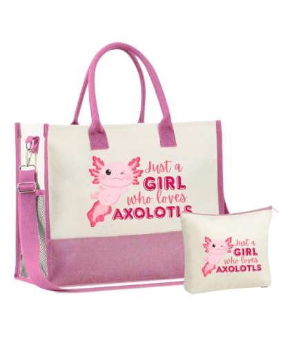 Bolso Tote de Lona para Amantes de Axolotl miniatura 1