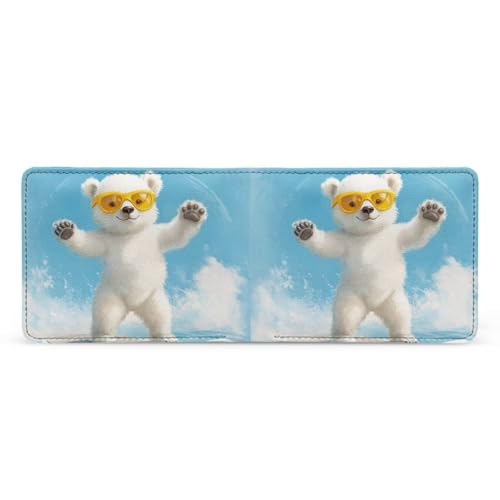Image of Coldinair White Bear Boys Wallets for Kids 9-12 Cute Wallet for Teen Boys Leather Bifold Wallet Credit Card Cash Id Holder Purse Coin Pocket Id Window for Boy Male Youth Guys
