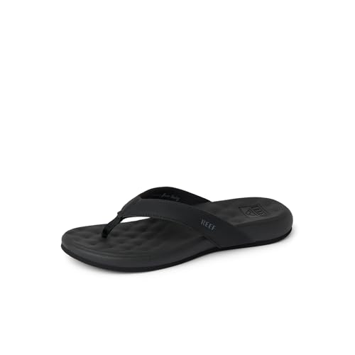 REEF Cushion Melody Womens Flip Flop Soft and Supportive Cushion Footbed Black/Black 5