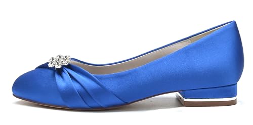 Hanfike Girls Womens Wedding Dress Flats Slip-on Formal Party Evening Shoes with Knot JY2502