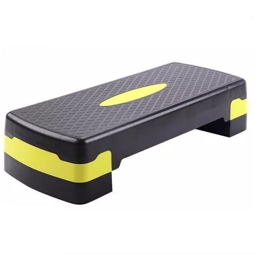 stepper for exercise at home| adjustable home gym exercise sports & fitness aerobic stepper with height adjustments (yellow-black)
