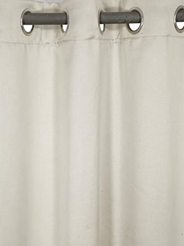 Image of Home Sizzler Polyester Solid Door Curtain, Door - 7 Feet, Cream, Pack of 2