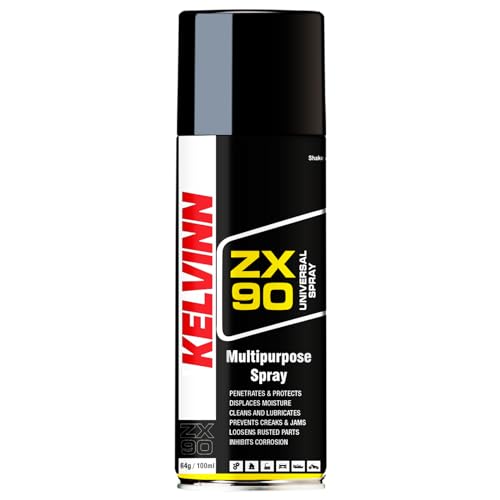 Image of KELVINN ZX90 Universal Spray 100ml, Multi Purpose Lubricant Rust Remover Metal Cleaner Surface Protector, Stops Squeaks Frees Stuck Parts Protects Against Corrosion for Home Automotive Industrial Use