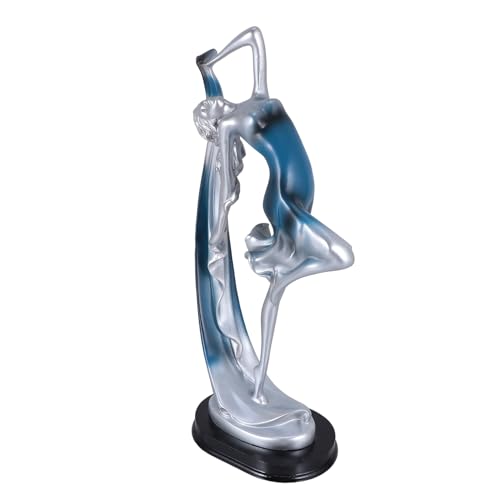 Statue de danseuse bleue œuvre artisanale en résine de qualité - 2