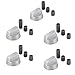 DL-pro Lot de 5 boutons rotatifs universels de 42 mm de diamètre avec adaptateurs de 6 mm et 8 mm de diamètre, pour presque toutes les plaques de cuisson, fours, cuisinières à gaz (argentées)