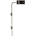 Overture Antique Brass and Black Plug-in Wall Lamp