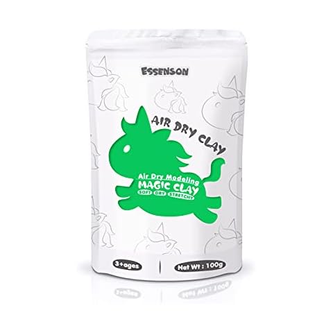 essenson Modeling Clay for Kids, Molding Magic Clay for Kids Air Dry Clay, Super Soft Clay, Art Crafts Toys Gifts for Age 3 4 5 6 7 8+ Years Old Boys Girls Kids, 3.5oz/Bag(Green) Cover