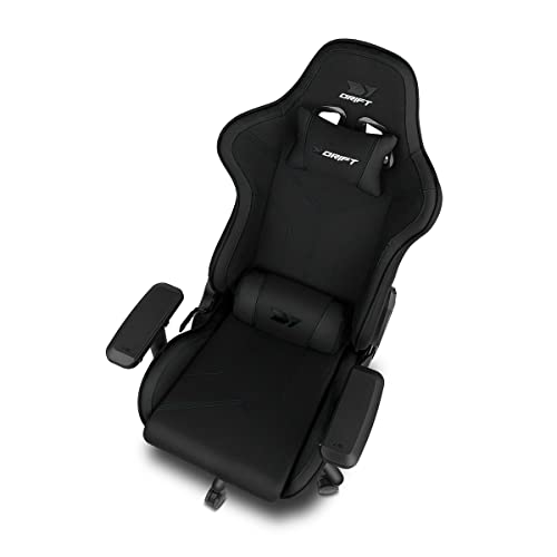 Chair DR110BK Sedia professionale, tessuto ad alta densità, braccioli 4D, rotelle silenziose, pistone classe 4, inclinazione, cuscini cervicali/lombari, nero, 70 x 130-138 x 70 cm (LxAxP) - Sedia gaming - Immagine 6