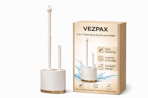 Image of VEZPAX Wall Mounted Silicone Toilet Brush | Soft Bristle Bathroom Cleaning Brush with Holder | Modern Japanese Design | Quick-Drying & Hygienic (2 in 1)