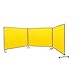 Happybuy Professional Welding Screen with Frame, 6' x 8', 3-Panel. Flame-Resistant Vinyl Protection Screen on 12 Swivel Wheels (6 Lockable). Moveable for Workshop, Yellow