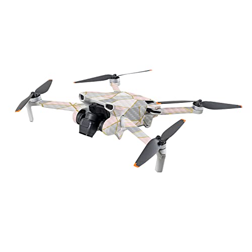 Image of MightySkins Carbon Fiber Skin Compatible with DJI Mini 3 - Rose Gold Polygon | Protective, Durable Textured Carbon Fiber Finish | Easy to Apply