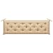 Unfade Memory Cojín para Banco de Jardín,Cojín Exterior Impermeable,con 2 Juegos de Cuerdas,Tela (180x50x7cm, Beige)