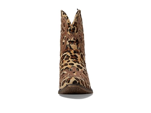 Image of ROPER Womens Amelia Tooled Inlay Snip Toe Casual Boots Ankle Low Heel 1-2 inch - Brown