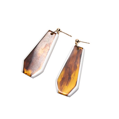 dondo Lady - Pendientes de Tuerca con diseño geométrico de Madera para Mujer, Color marrón, tamaño 4.5cm x 2cm, 1.00 x 1.00 x 1.00centimeters