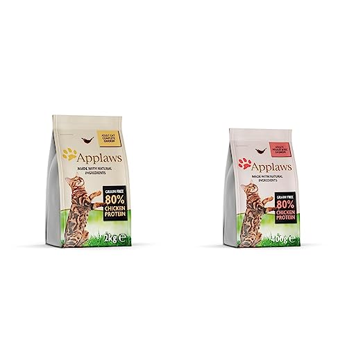 Applaws Alimento Seco Natural sin Granos para Gatos Adultos, Sabor a Pollo - Bolsa Resellable de 2 kg