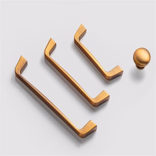 ブロンズ キャビネット ノブ キッチン ドア ハンドル 引き出し 食器棚 キャビネット 取っ手 家具 金具 真鍮 つや消し 1/10個 (カラー: 1020 YB-128mm)