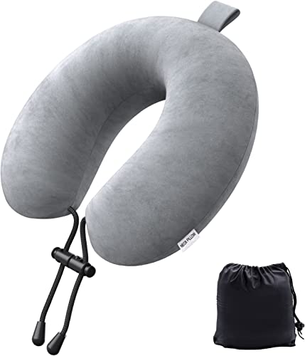 Yomisee Reisekissen, Nackenkissen Flugzeug & Auto aus Memory Foam mit samtweichem Bezug, Nackenhörnchen Erwachsene für Reisen, Camping, Büro und Haus Cover