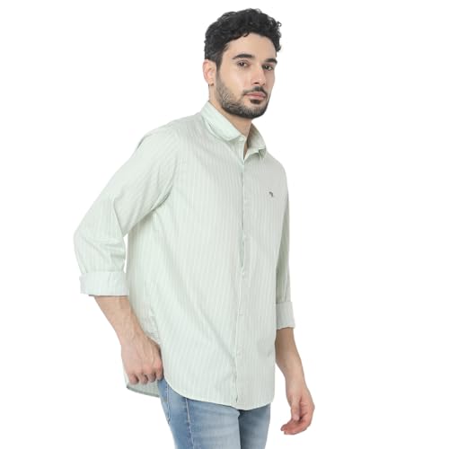 Image of Spykar Men's Relaxed Fit N /A Half Sleeve Striped Casual Shirts