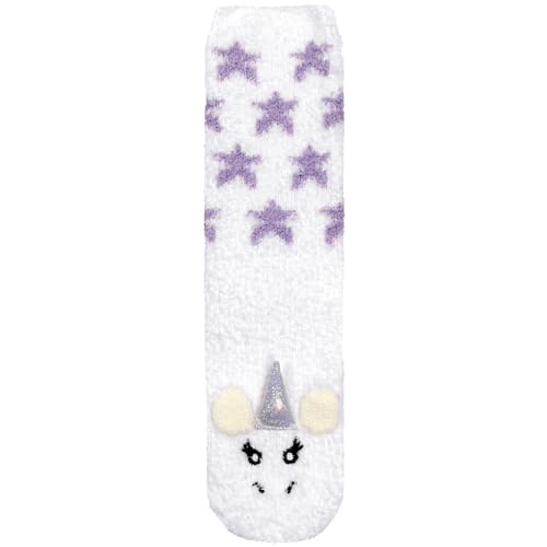 BambooMN Women's Super Soft Warm Microfiber Fuzzy Cozy Unicorn Series Crew Socks