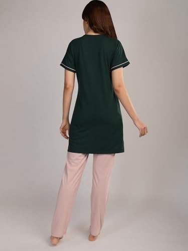 Image of Duchess Women's Cotton Embroided Long Length Night Suit Set
