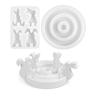 Augesak 5 Stück Silikon Gießformen Ostern Hase