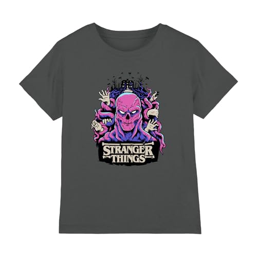 T-Shirt Stranger Things Vecna Enfant Gris Anthracite Creel House 7 Ans 8 Ans
