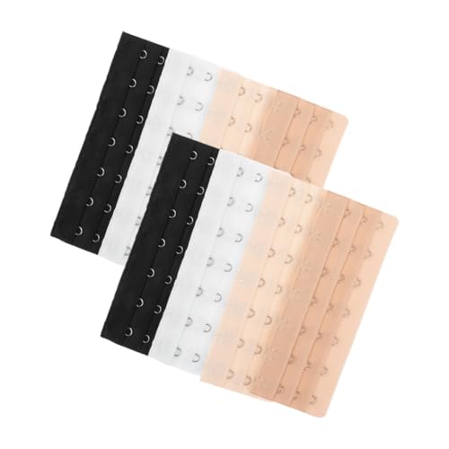 Hemobllo 8 piezas Extensores de Sujetador de Acero Inoxidable Ganchos de Colores Negro Blanco y Dorado Extensión Cómoda para Mujeres Embarazadas y Uso Diario