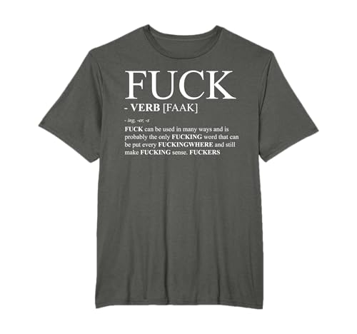 Awesome Sarcastic Shirts for Introverts Fuck Definition Dictionary Design Profanity Gift Tee T-Shirt für Erwachsene mit spezifischem Humor, Herren, Schwarz, S