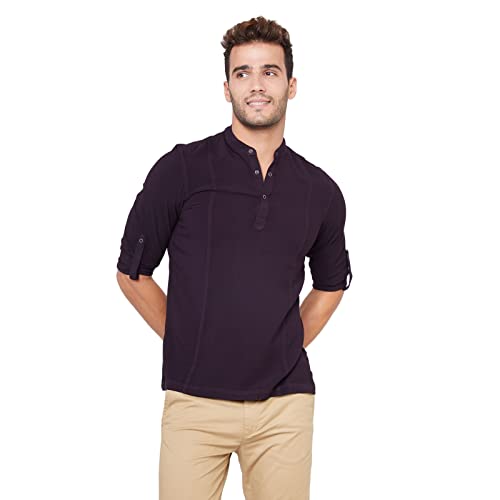 Image of Identiti Men Solid Slim Fit 100% Viscose Casual Shirt /Kurta for Men