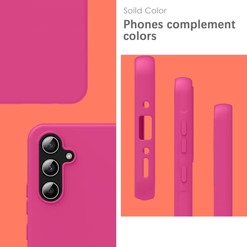 Image of YATWIN Silicone Back Case for Samsung Galaxy A35, Soft-Touch Phone Back Cover for Samsung Galaxy A35 - Magenta