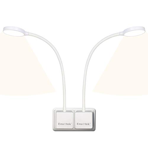 Luces Flexo Apliques de Lectura Pared LED Regulable Blanca con Enchufe Interruptor Tactil 4W 350Lm Luz Neutra 4000K para Enchufe Europeo Sin Funci�n de Control Remoto Lot de 2 de Enuotek