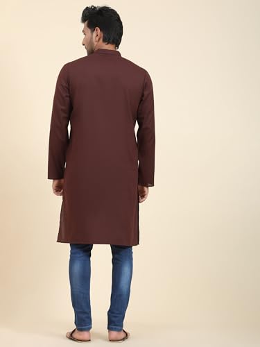 Image of SKAVIJ Mens Cotton Casual Wear Everyday Use Modern Kurta