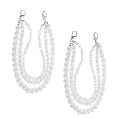 ORFOFE Ciondolo Decorativo per Scarpe con Catena da Donna Perle Finte Lucide Accessorio per Scarpe da Ginnastica Stivali e Calzature Eleganti Chiusura Sicura e Rimovibile