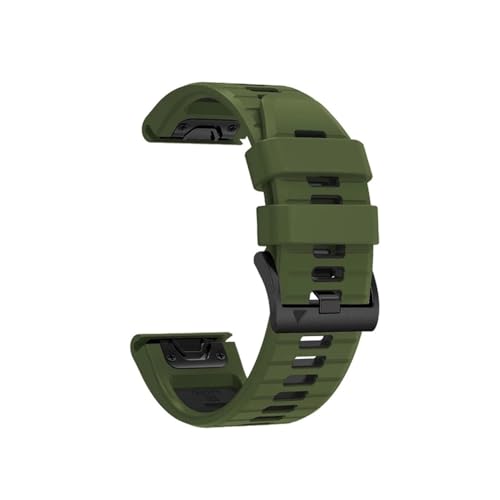 22mm 26mm 2�F�V���J�Q���x���g�ɓK������Garmin TACTIX DELTA/Instinct 2X/Descent Mk2 Mk2i G1/MARQ/Enduro 2����������(Army Green Black,QuickFit 26mm)