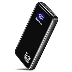 Power Bank 20000 mAh 22.5 W PD3.0 QC4.0 Externer Handyakku PD20W Schnellladen Powerbank mit LCD-Display USB-C Ausgänge und Eingänge Tragbares Ladegerät mit Smartphones