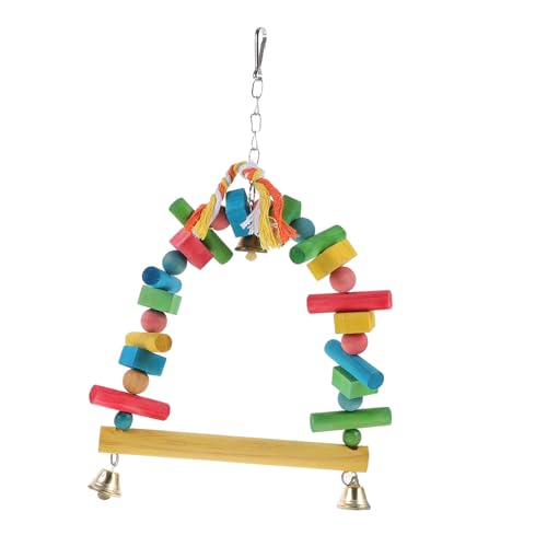 Toyvian Parrot Perch Stand Bird Swing for Chewing Playtime Durable Stable Design for Bird Cages for Parrots Easy to Use Entertain Your Random Color