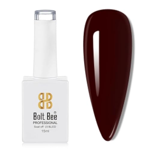 Image of Bolt Bee Hellish Red Color Gel Nail Polish Soak Off UV Gel DIY at Home Manicure Salon Nail Art (178, 15ml)