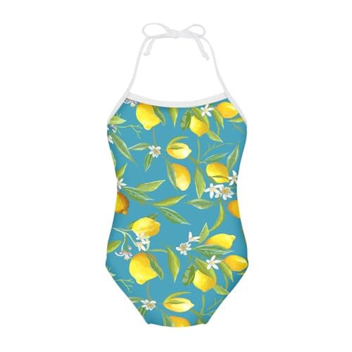 Image of One Piece Swimsuit for Girls Beach Bathing Suit Halter Straps Sports Swimwear for 1-10 Year Toddler Kids