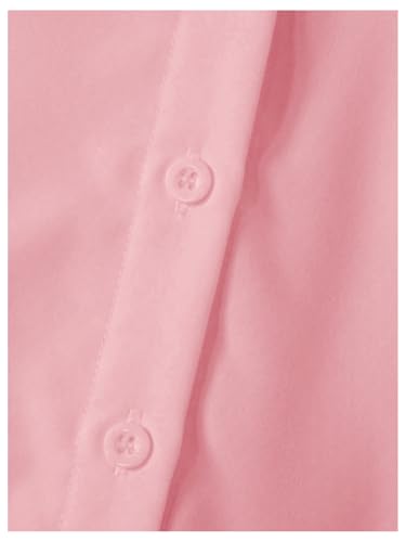 Image of Verdusa Girl's Button Front Bow Back Sleeveless Shirt High Low Asymmetrical Hem Blouse Top