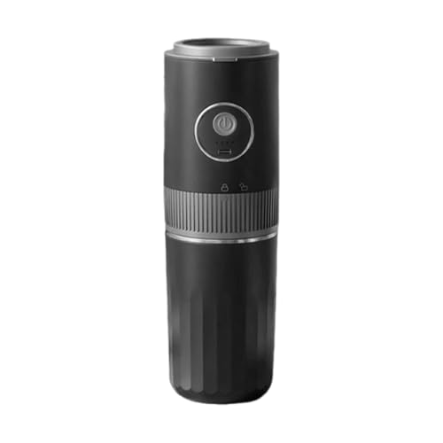 Image of Electric Coffee Machine Grinder and Pour Over Coffee Maker Portable Rechargeable Stainless Steel Cup 7 Grind Settings for Travel Camping Office Home (Black)