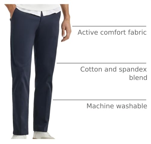 Lee Men's Extreme Motion Flat Front Regular Straight Pant Navy 33W x 32L - image 4