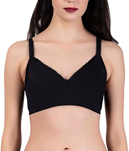 Image of Women's Seamless Padded Non Wired Cotton Stretch Everyday Bra| Detachable Straps | Transparent Straps Included
