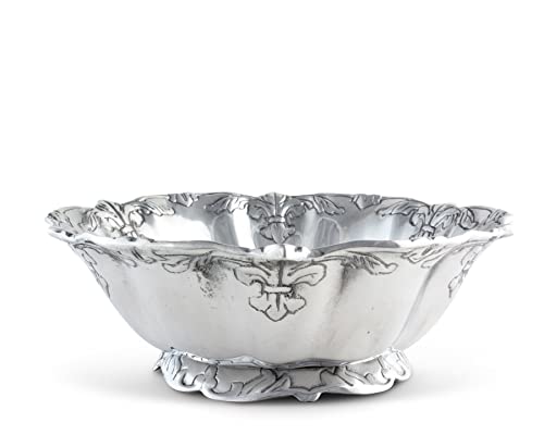 Arthur-Court-Designs-Aluminum-Fleur-De-Lis-Salad-Bowl-12-Inch-Diameter-4-inch