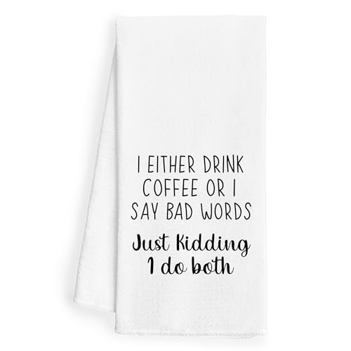 Funny Coffee Kitchen Towels 16x24 - Funny Dish Towels with Saying...