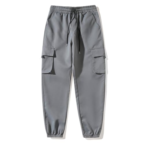 Men's Overalls Jogging Pants Casual Pants Draw Rope Elastic Waist Sports Outdoor Running Mens Workout Pants with4