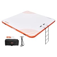 VEVOR Aufblasbares Schwimmdock, 2,13 x 2,13 m, aufblasbare Dockplattform, rutschfeste Wasser-Schwimmdockmatte mit tragbarer Tragetasche und Abnehmbarer Leiter, Schwimmplattform-Inselfloß für Pool