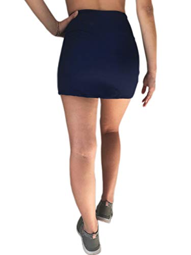 KIT 2 Shorts Saia Plus Size Suplex Cós Alto Estampada ou Lisa PRETO-AZUL G2