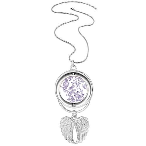 Collier ailes d'ange lilas : le bijou rotatif idéal pour vos soirées