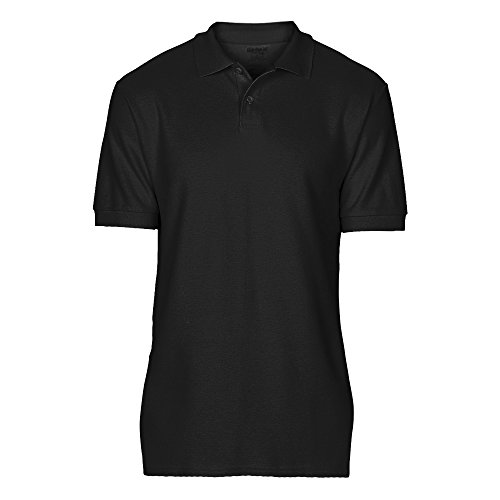 Gildan Softstyle men's short-sleeved double pique polo shirt., Black/White, L