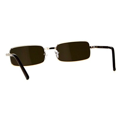 PASTL Perfect Rectangular Sunglasses Unisex Fashion Metal Frame UV 4003